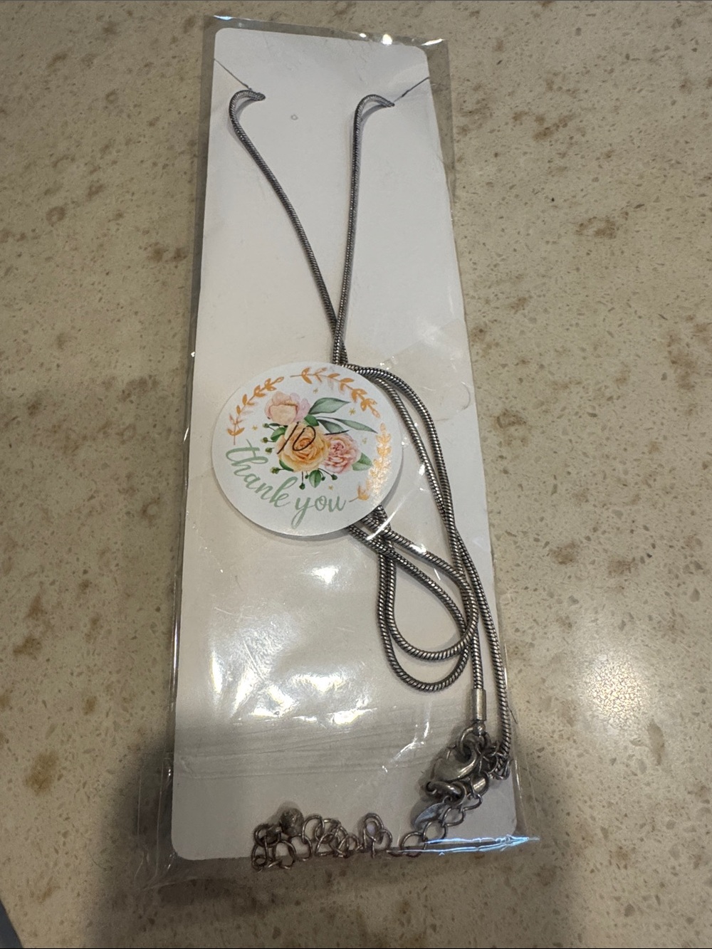 Round Beaded Pendant Necklace in Silver and Gold Tones - Picture 3 of 3